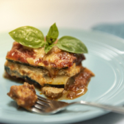 Organic home made vegan gluten free zucchini lasagne